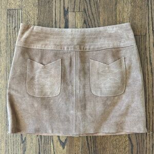 FREE PEOPLE tan leather skirt with pockets size 8